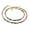 Colier turmalina multicolo cuburi 2mm si hematit 1mm