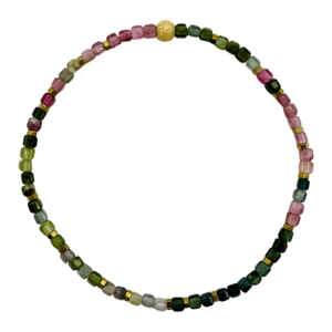 Bratara turmalina multicolor subtire cuburi elastica