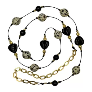 colier onix jasp dalmatian hematiti inox opulent heart