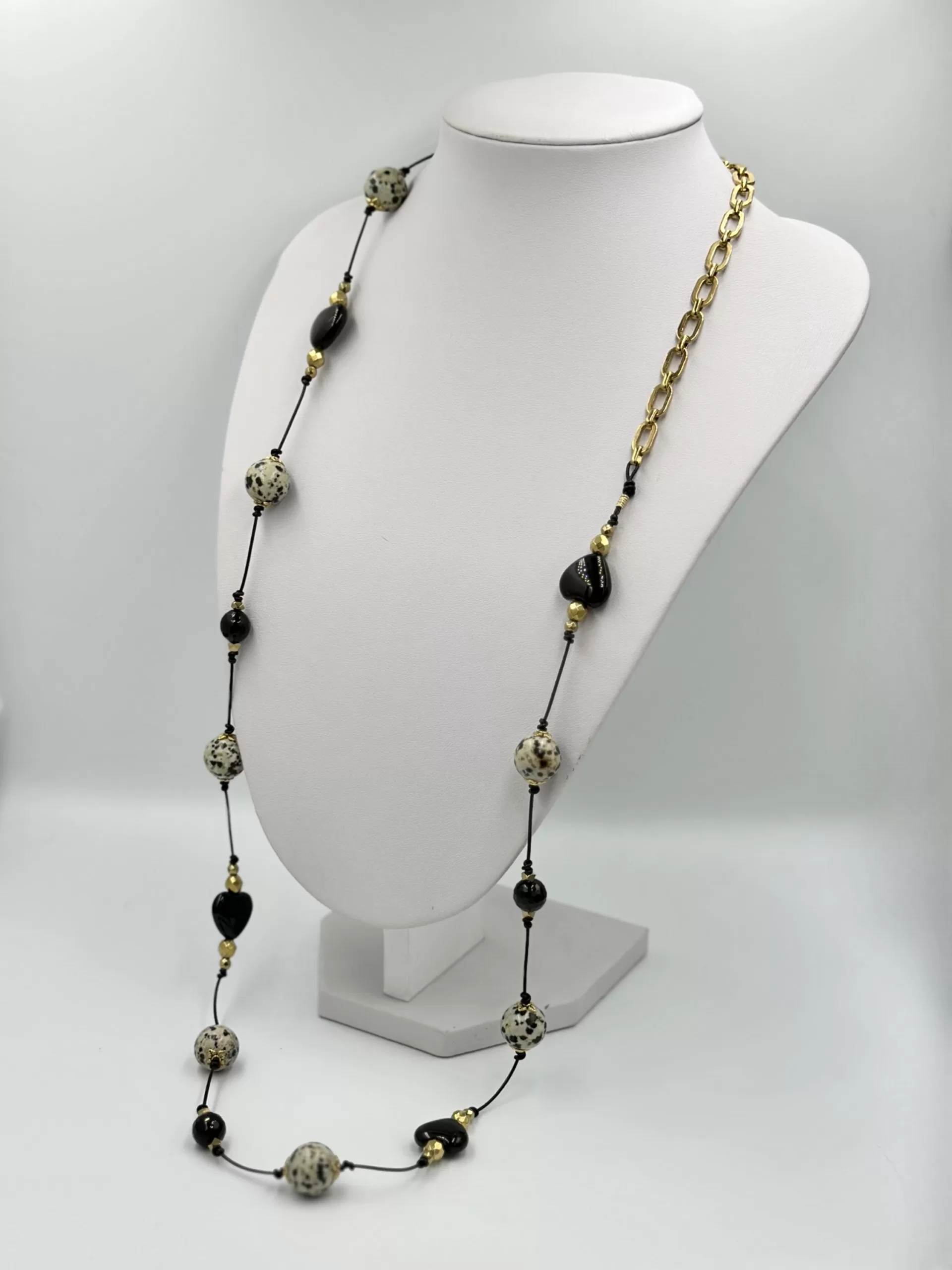 colier onix jasp dalmatian hematiti inox opulent heart