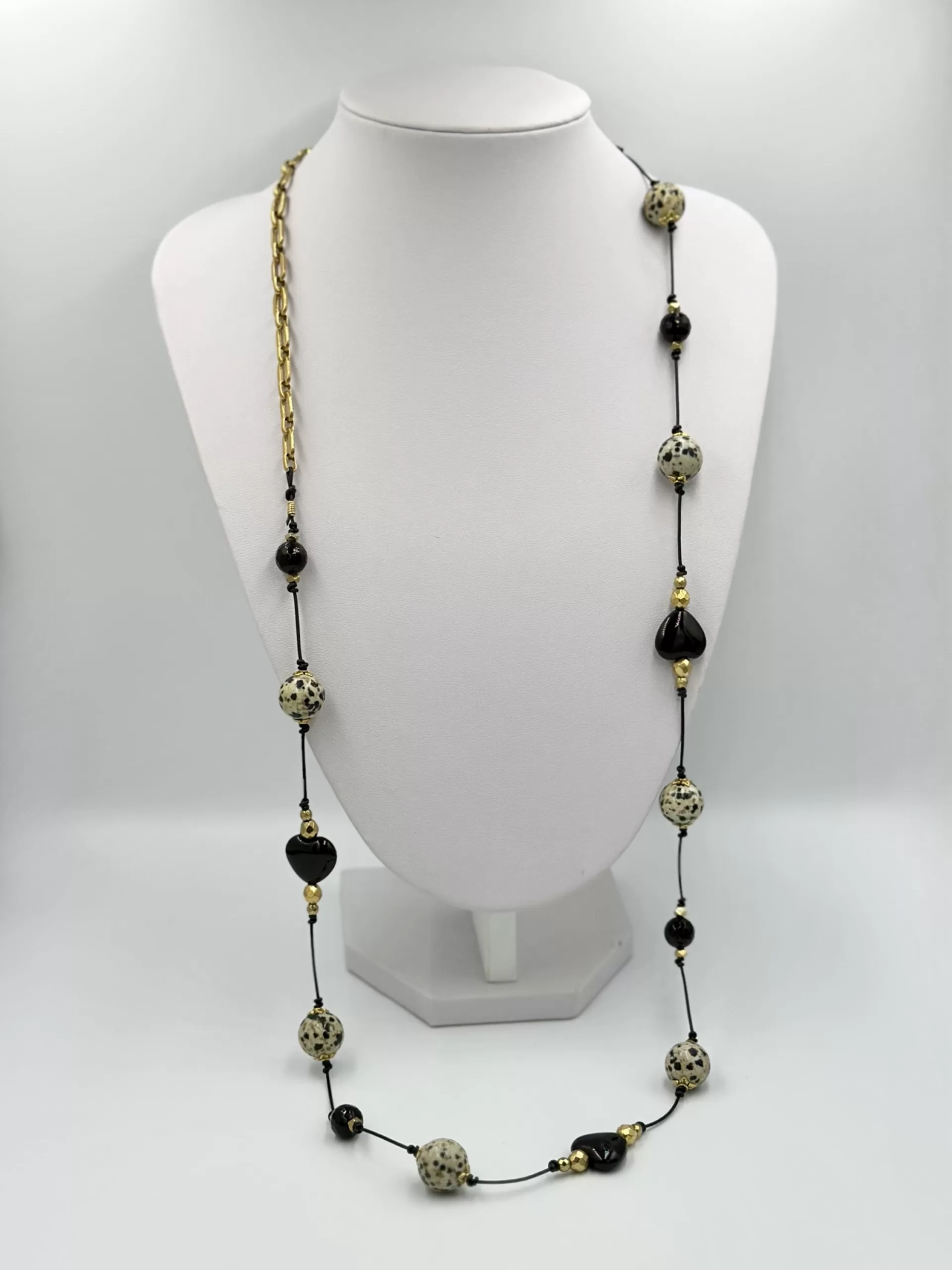 colier onix jasp dalmatian hematiti inox opulent heart