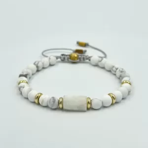 Bratara ajustabila unisex howlit larimar inox Bliss
