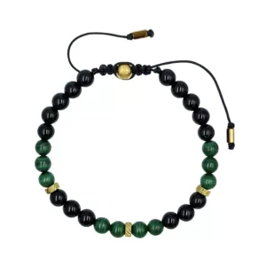 Bratara ajustabila barbati malachit natural onix inox Slash