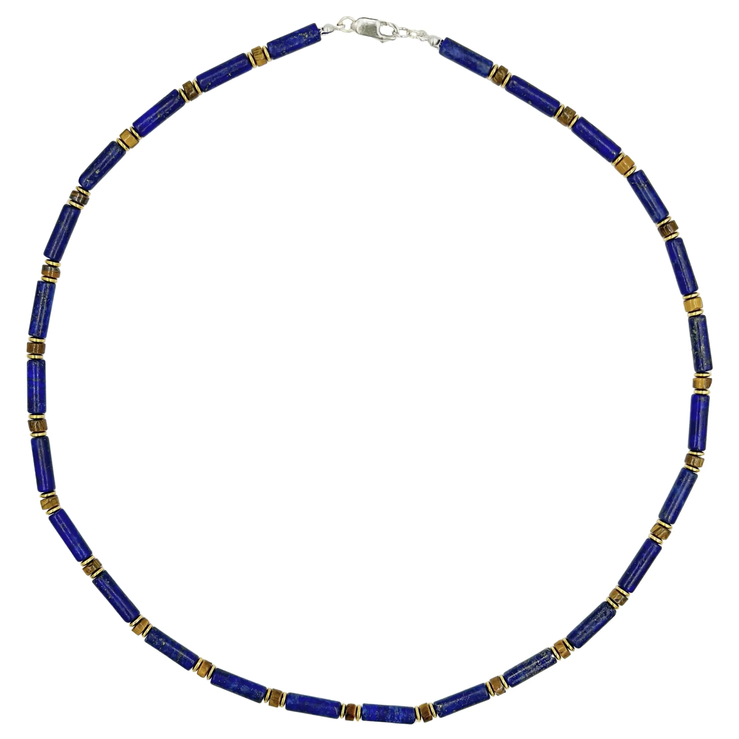 Colier cu lapis lazuli si ochi de tigru Veritas