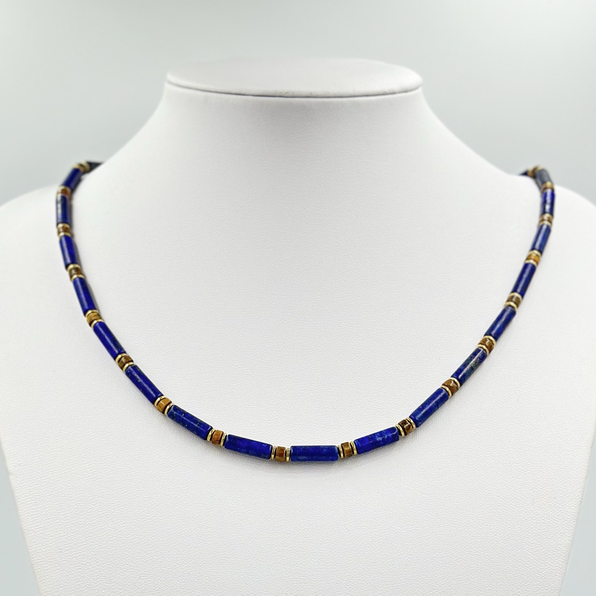 Colier cu lapis lazuli si ochi de tigru Veritas
