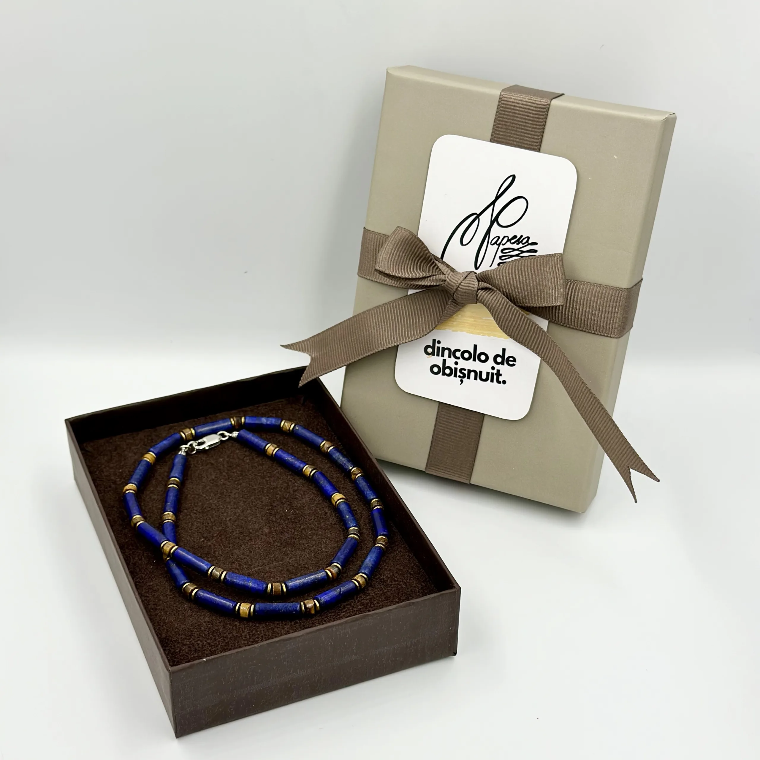 Colier cu lapis lazuli si ochi de tigru Veritas