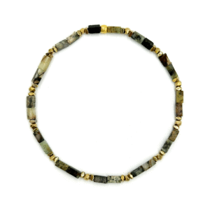 Bratara cu turcoaz african tuburi 2mm si hematit Veridia