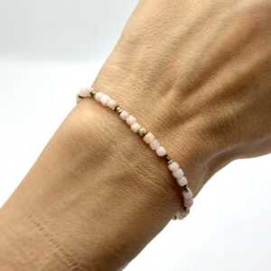 Bratara opal roz si hematit auriu2