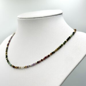 Colier turmalina multicolora 3mm si hematit Chroma2