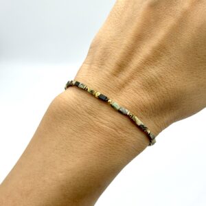 Bratara cu turcoaz african tuburi 2mm si hematit Veridia2