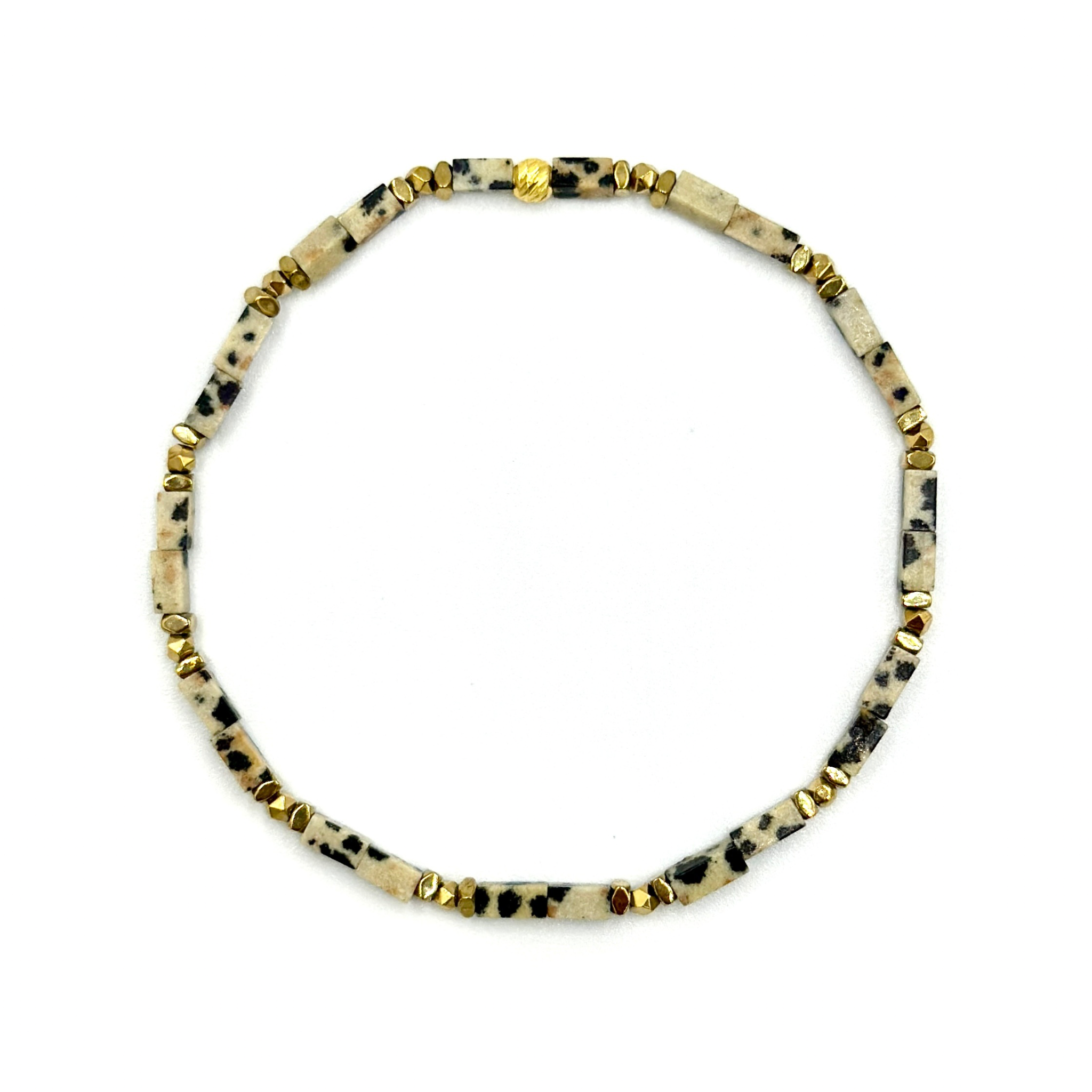 Bratara cu jasp dalmatian si hematit Gaia6