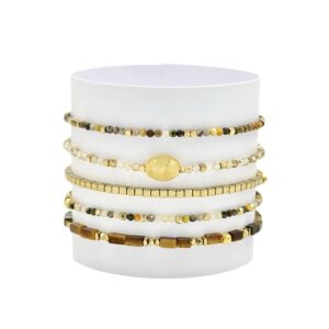 Set bratari pietre semipretioase jasp bumble bee cuart cu rutil auriu ochi de tigru hematit